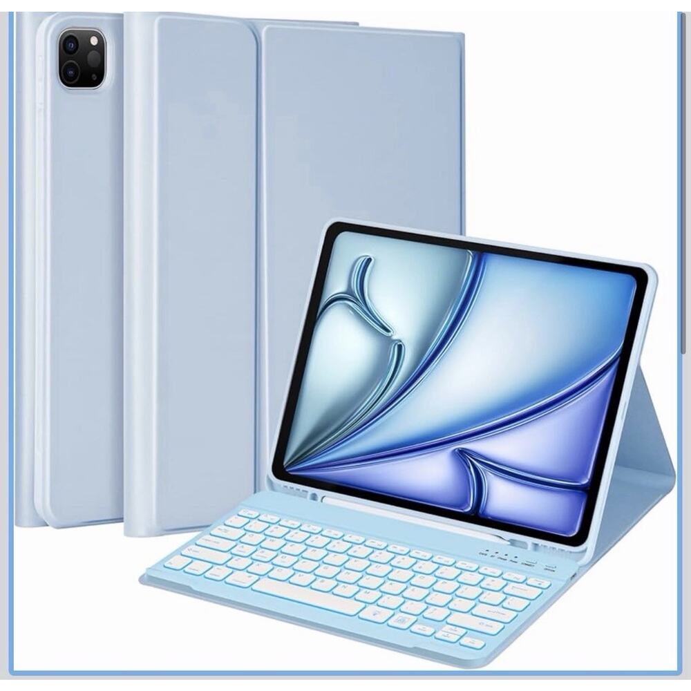 iPad Pro 12.9 Case with Keyboard (5/6th Gen) & iPad Air 13 inch Blue